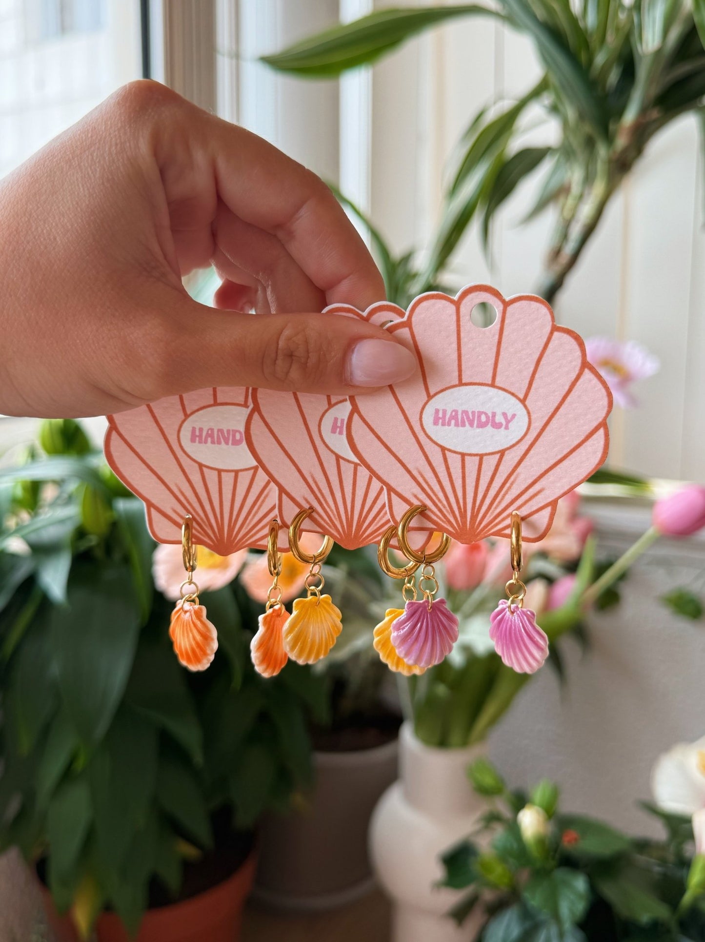 Boucle d’oreille coquillage – charms personnalisables - Handly atelier