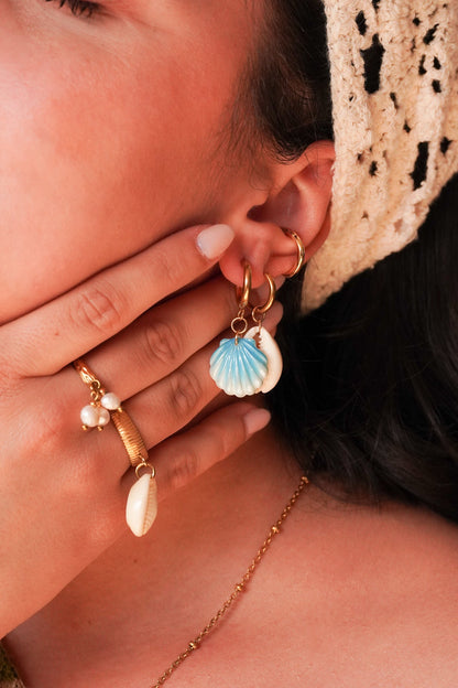 Boucle d’oreille coquillage – charms personnalisables - Handly atelier
