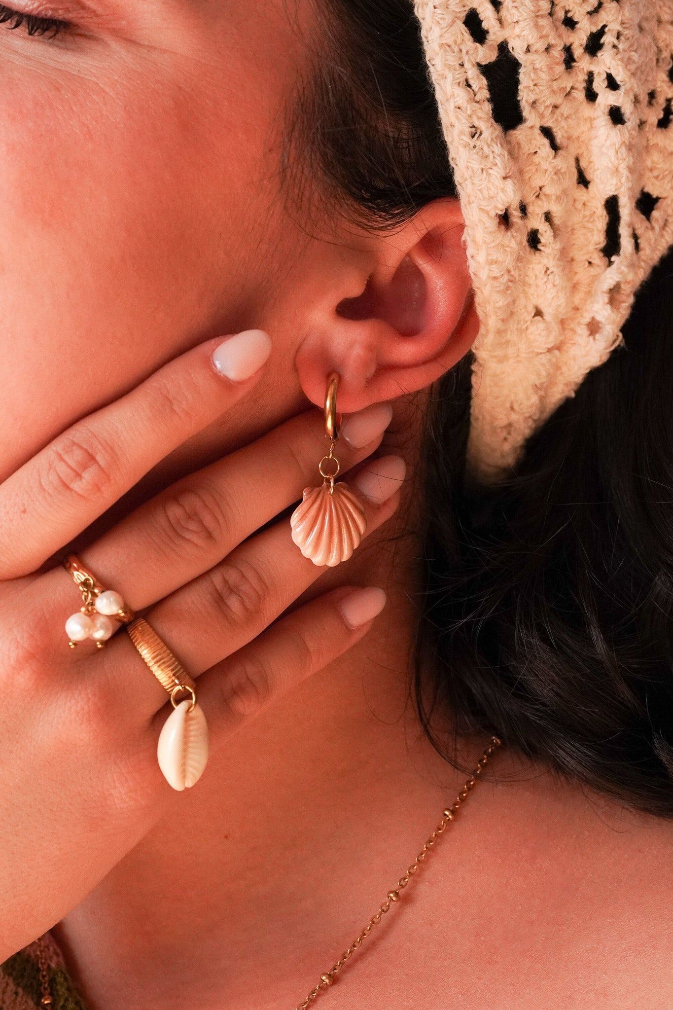 Boucle d’oreille coquillage – charms personnalisables - Handly atelier