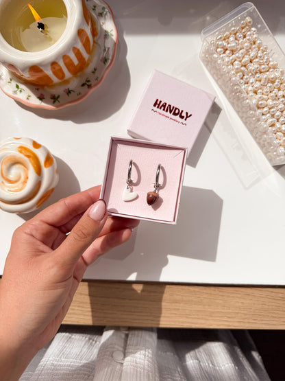 Boucles d’oreilles argent Livia - charms interchangeables - Handly atelier