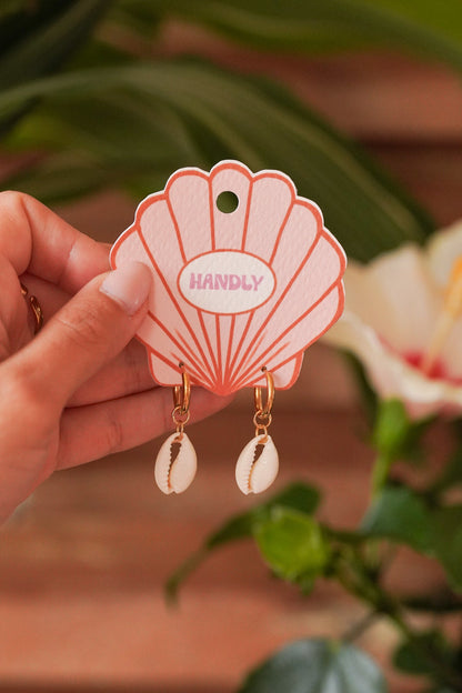 Boucles d’oreilles coquillages cauri - Handly atelier