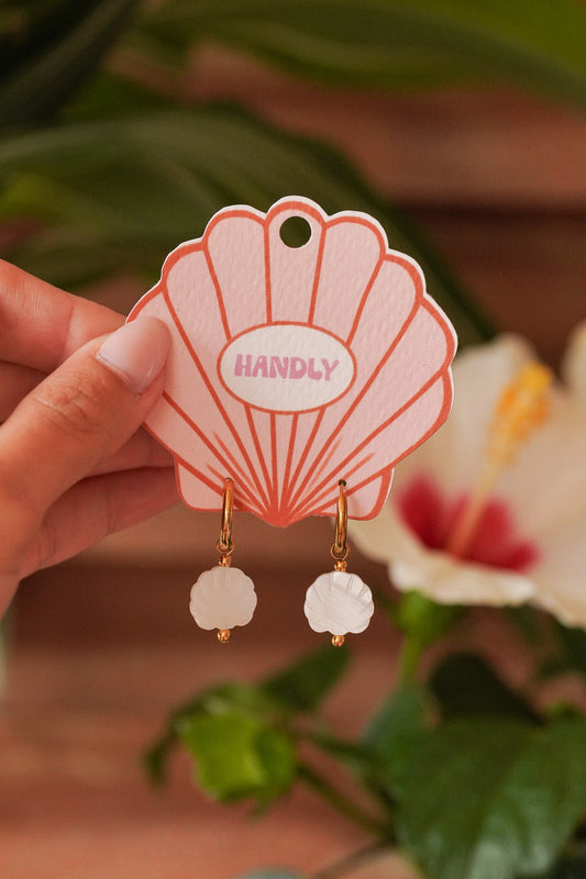 Boucles d’oreilles coquillages nacrés - Handly atelier