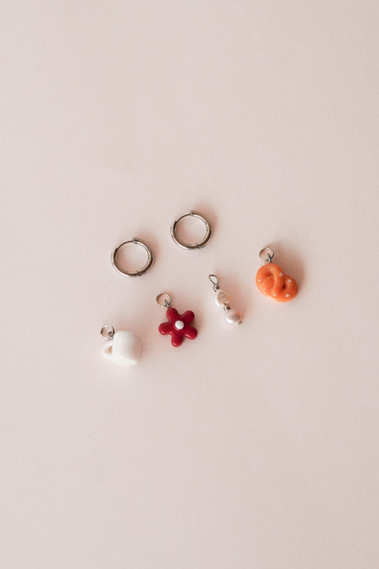Boucles d’oreilles créoles argent Anna - charms interchangeables - Handly atelier