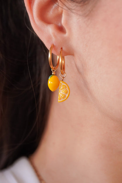 Boucles d’oreilles créoles Myriam - charms interchangeables - Handly atelier