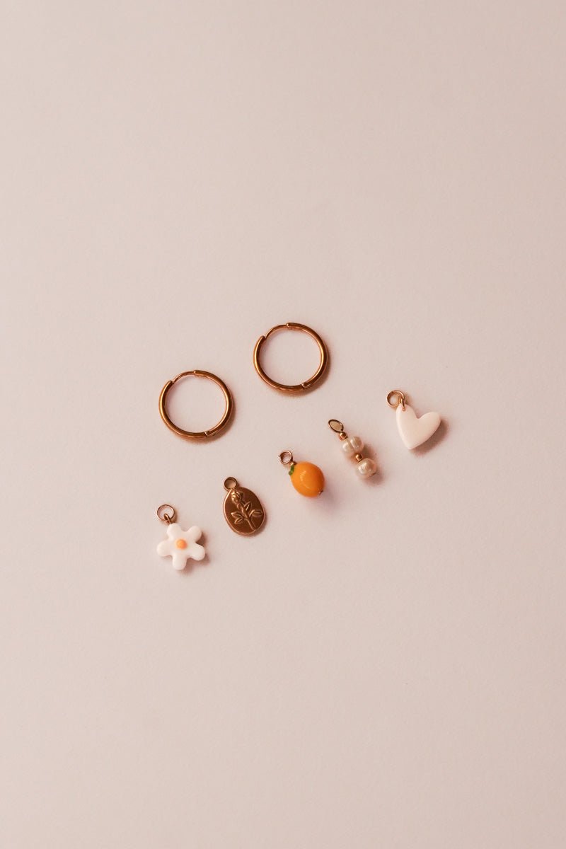 Boucles d’oreilles créoles Myriam - charms interchangeables - Handly atelier