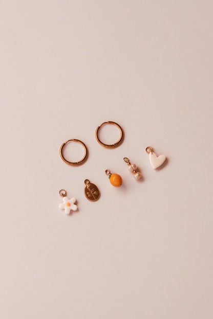 Boucles d’oreilles créoles Myriam - charms interchangeables - Handly atelier