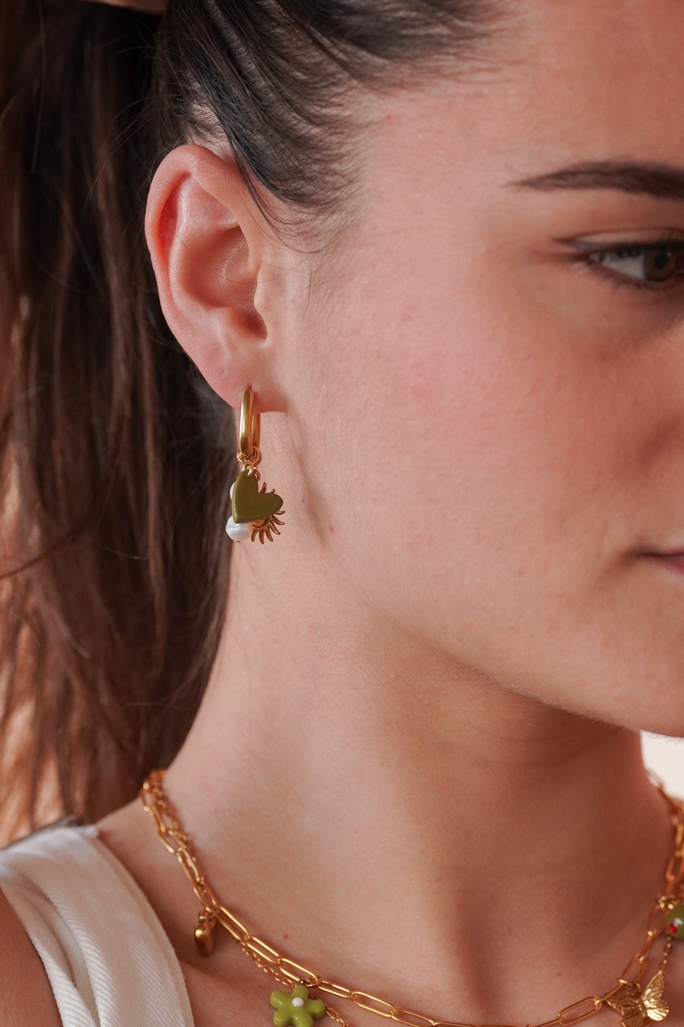 Boucle d'oreilles ovales dorées