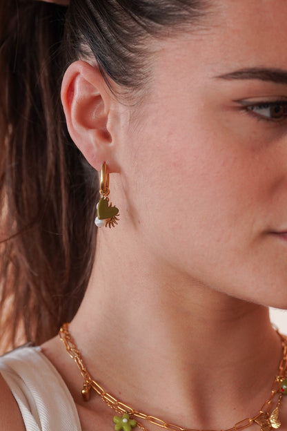 Boucle d'oreilles ovales dorées
