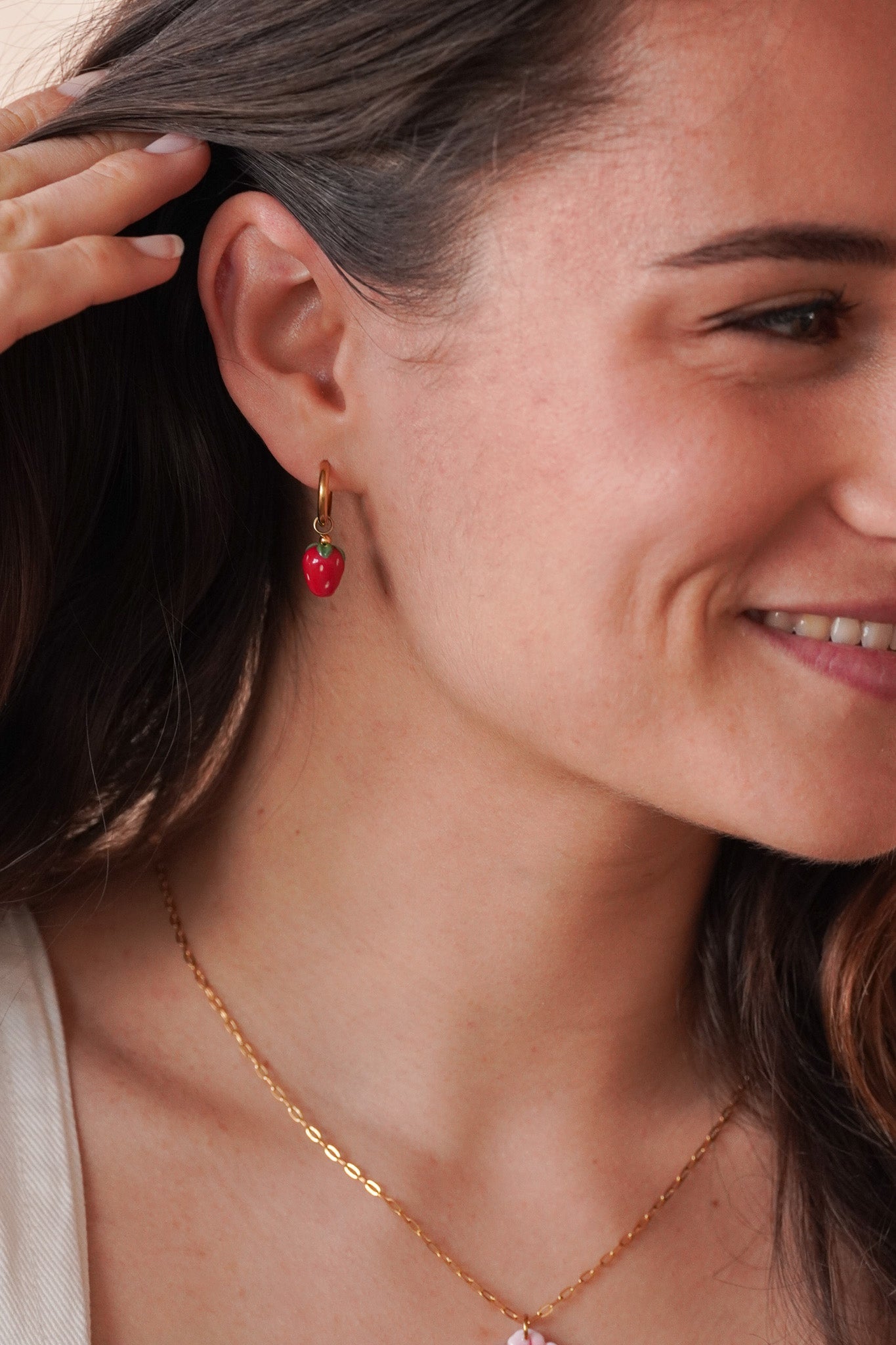 Boucles d'oreilles fraises - Handly atelier