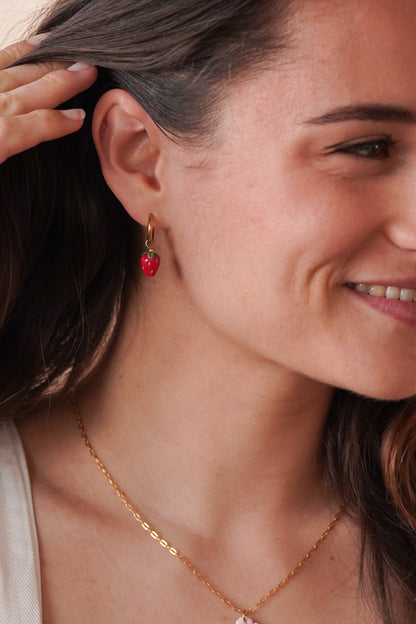 Boucles d'oreilles fraises - Handly atelier