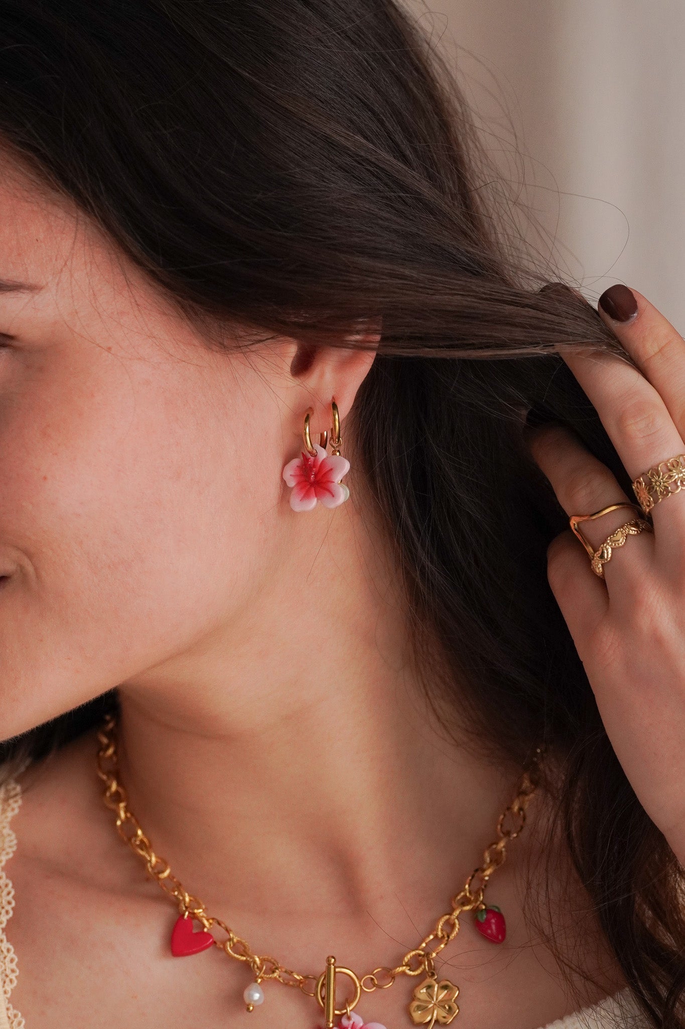 Boucles d'oreilles Hibiscus - Handly atelier
