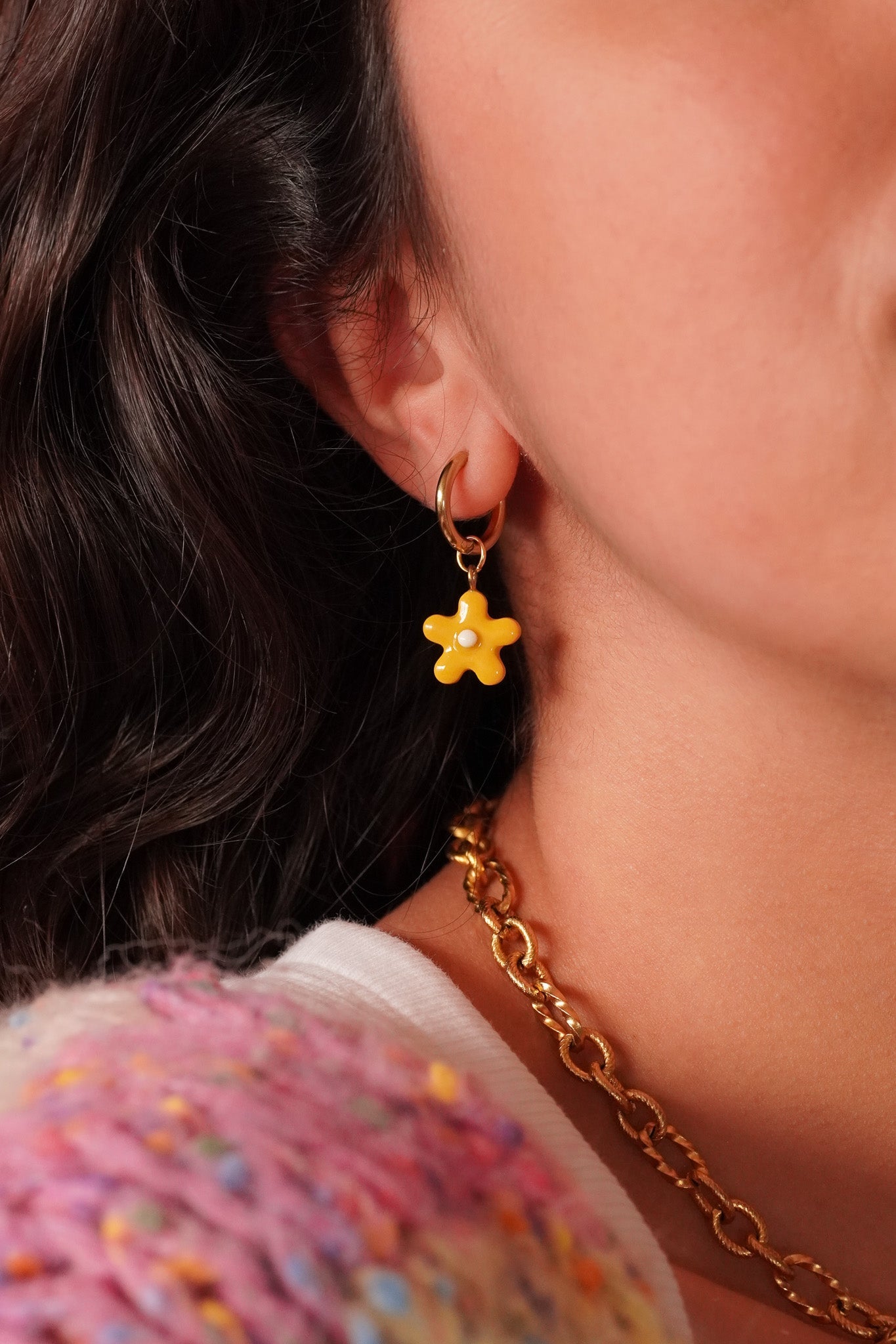 Boucles d'oreilles mini fleurs - charms personnalisables - Handly atelier