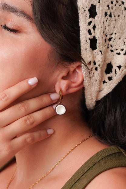Boucles d'oreilles noix de coco - Handly atelier