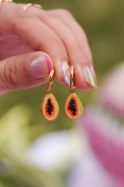 Boucles d'oreilles papaye - Handly atelier