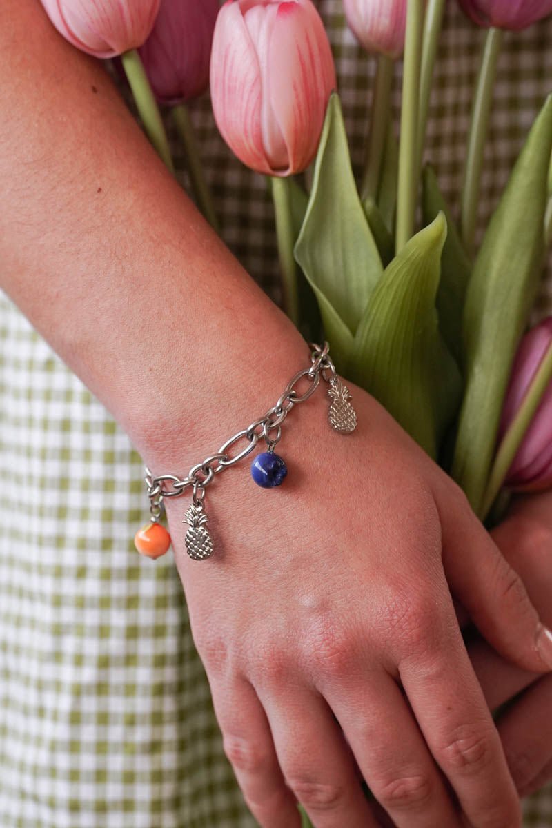 Bracelet argent Orthense - charms personnalisables - Handly atelier