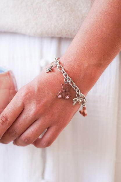 Bracelet argenté Sofia - charms personnalisables - Handly atelier