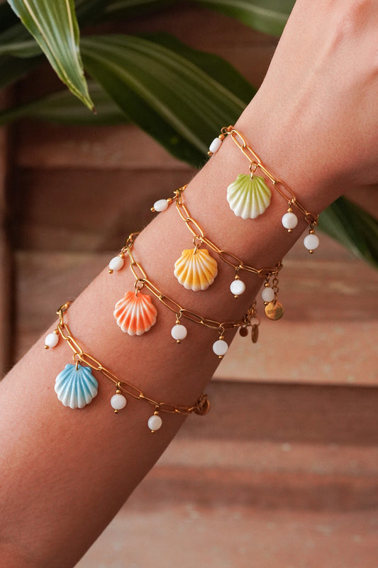 Bracelet coquillage - charms personnalisables - Handly atelier