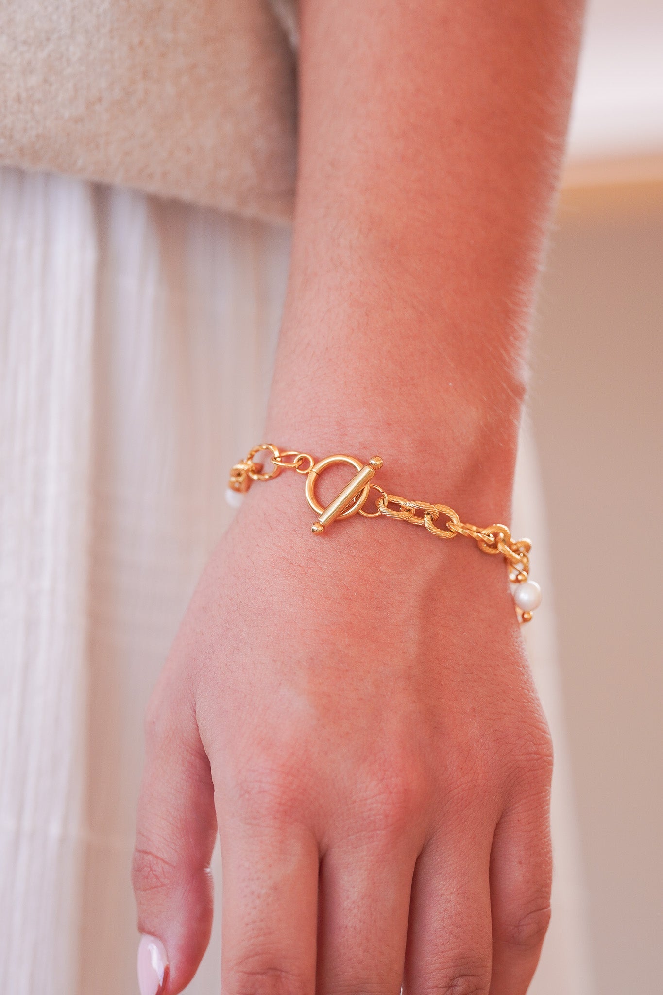 Bracelet doré Sofia - charms personnalisables - Handly atelier