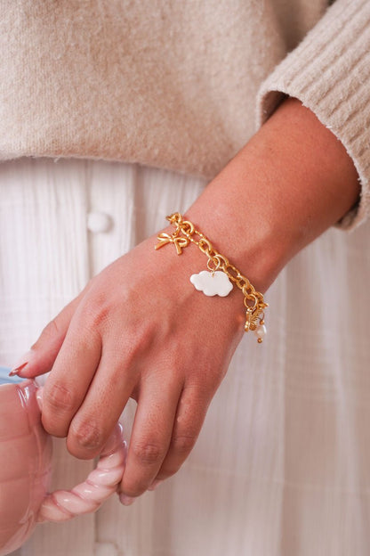Bracelet doré Sofia - charms personnalisables - Handly atelier