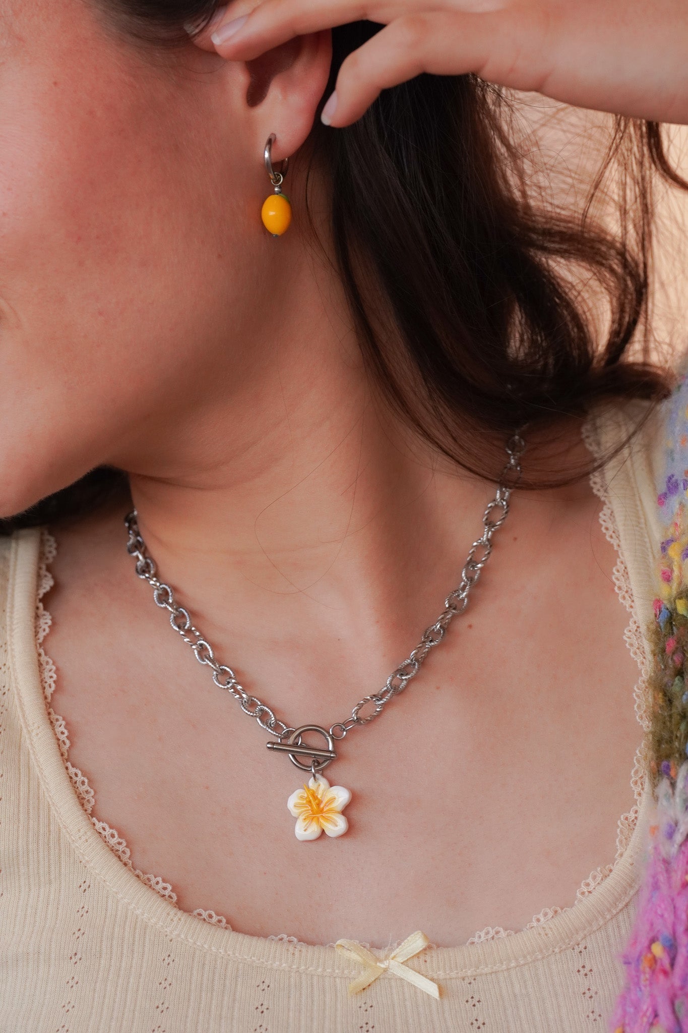 Collier argenté Amélia - charms personnalisables - Handly atelier