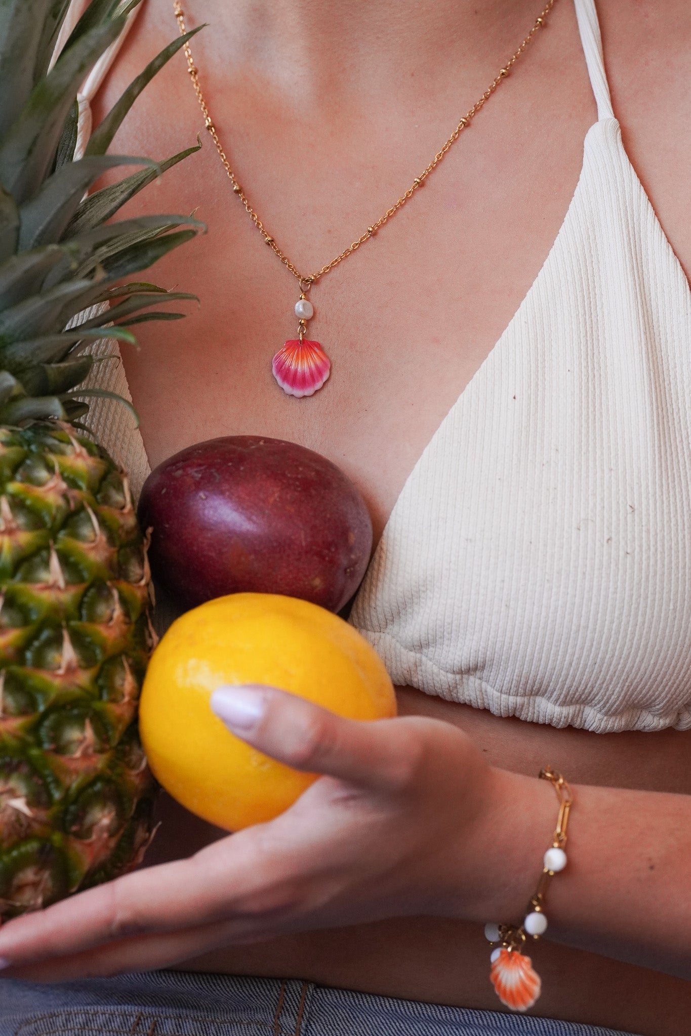 Collier coquillage - charms personnalisables - Handly atelier