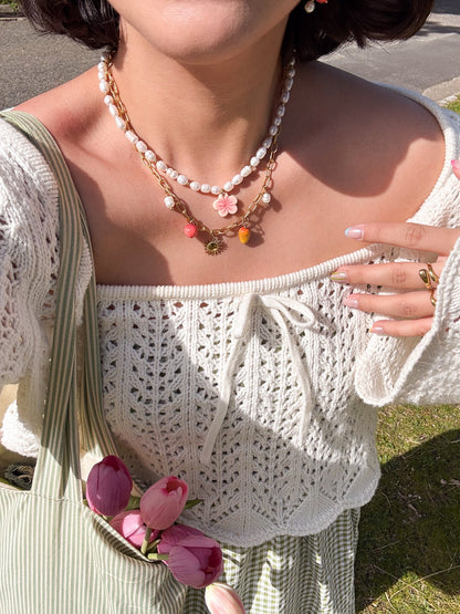 Collier doré Alix - charms personnalisables - Handly atelier