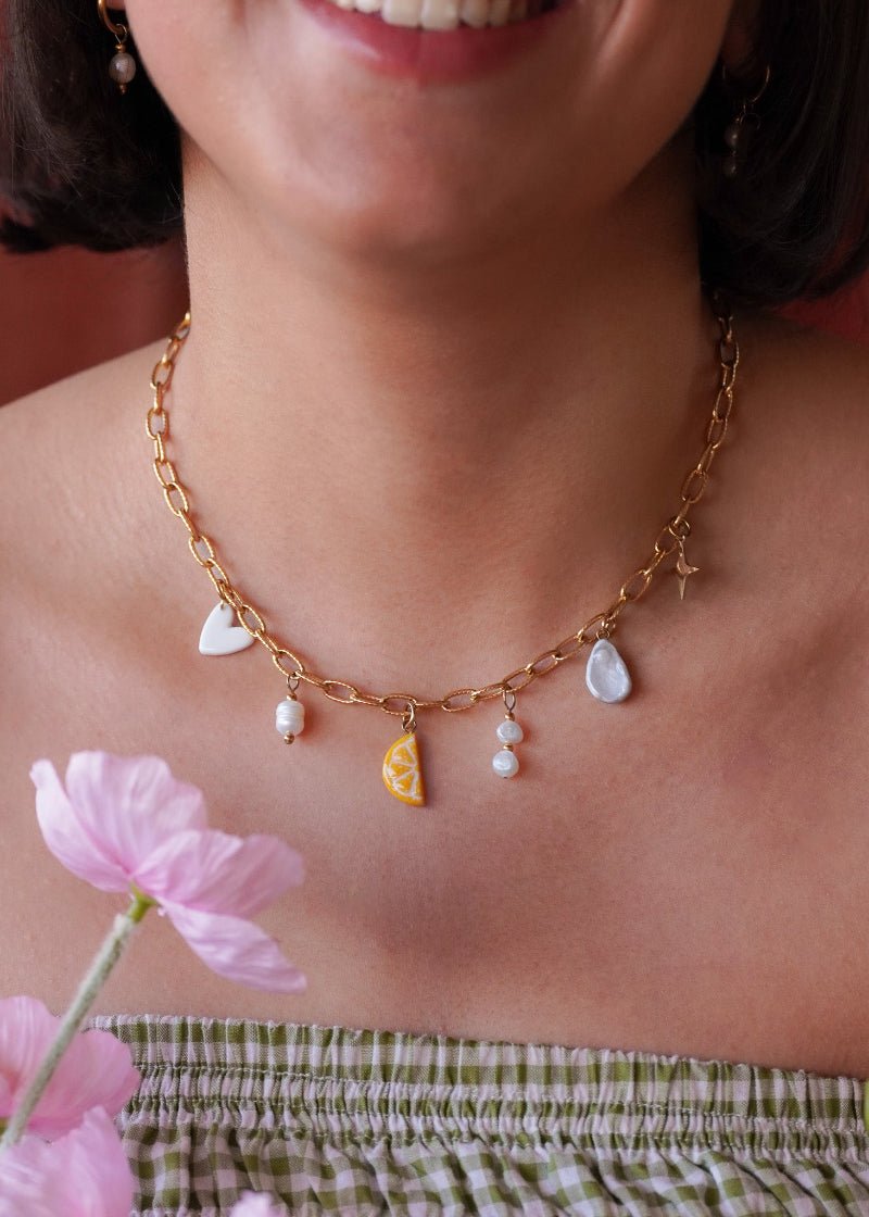 Collier doré Alix - charms personnalisables - Handly atelier
