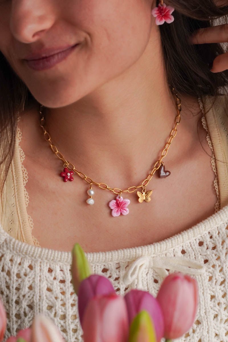 Collier doré Alix - charms personnalisables - Handly atelier