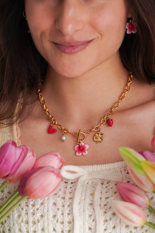 Collier doré Amélia - charms personnalisables - Handly atelier
