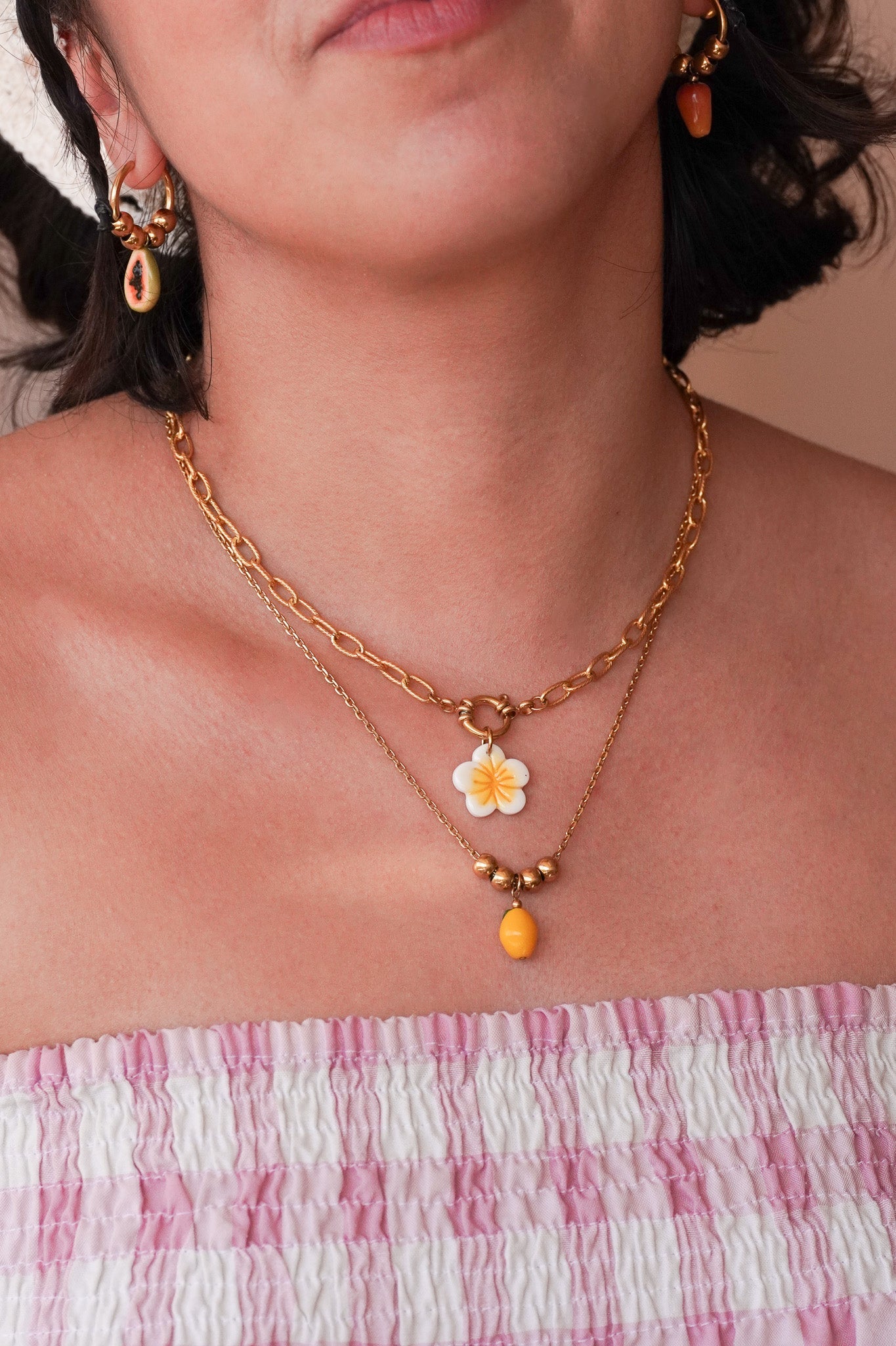 Collier doré Axelle - charms personnalisables - Handly atelier