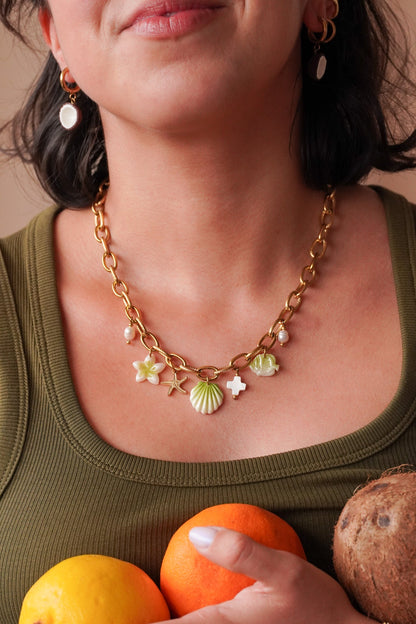 Collier doré Elisabeth - charms personnalisables - Handly atelier