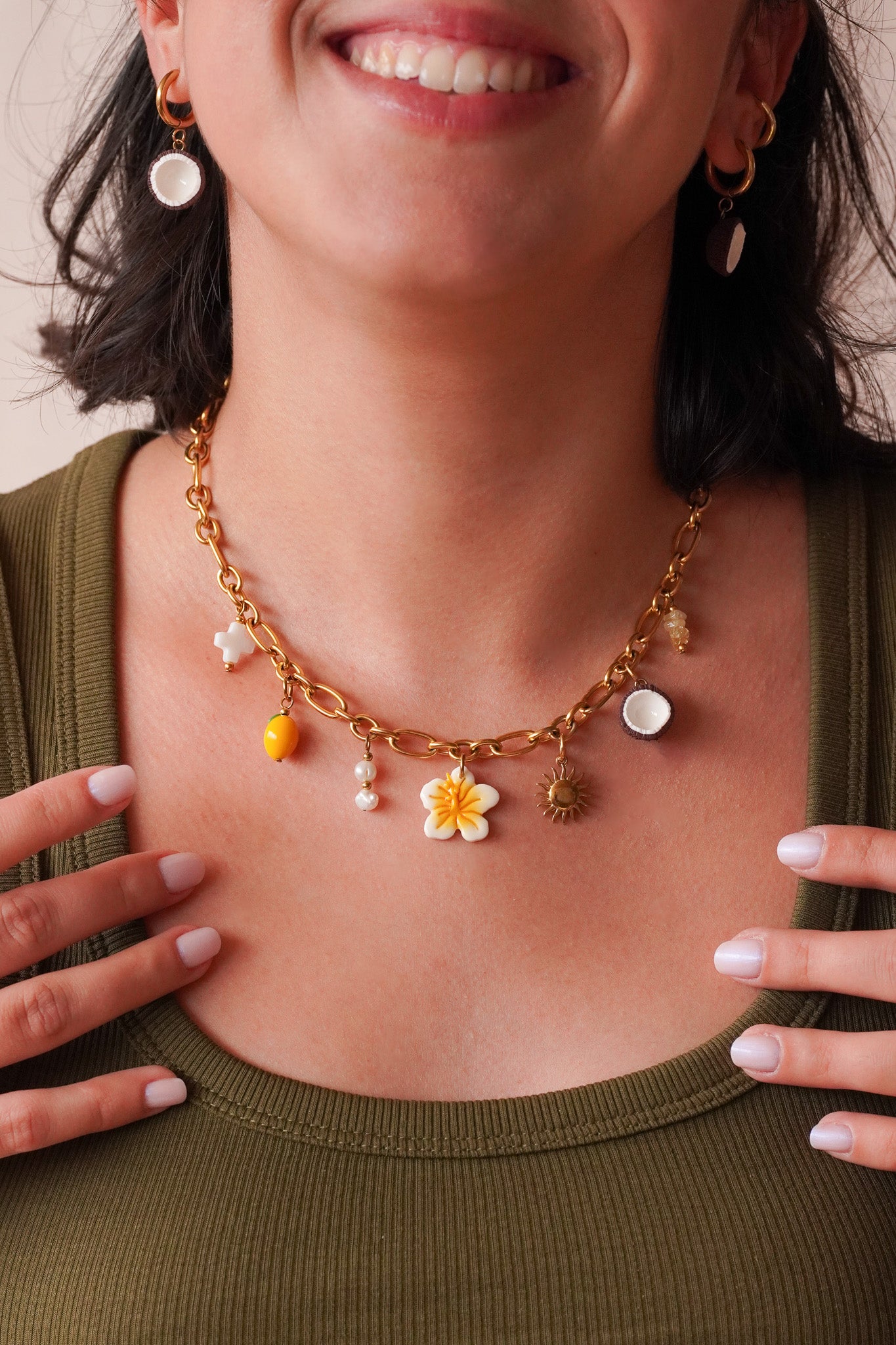 Collier doré Esther - charms personnalisables - Handly atelier