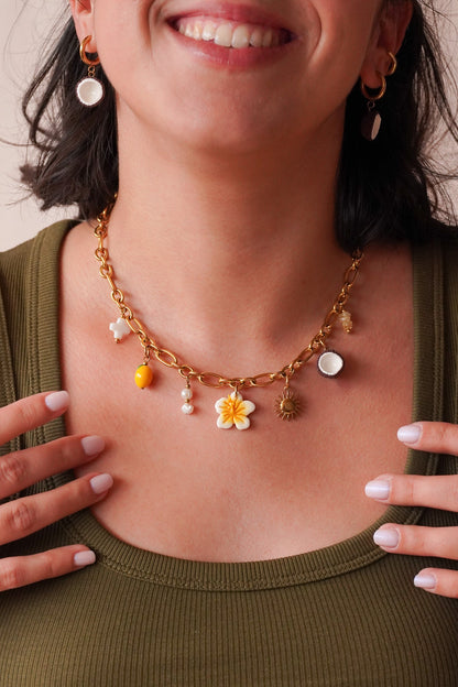 Collier doré Esther - charms personnalisables - Handly atelier