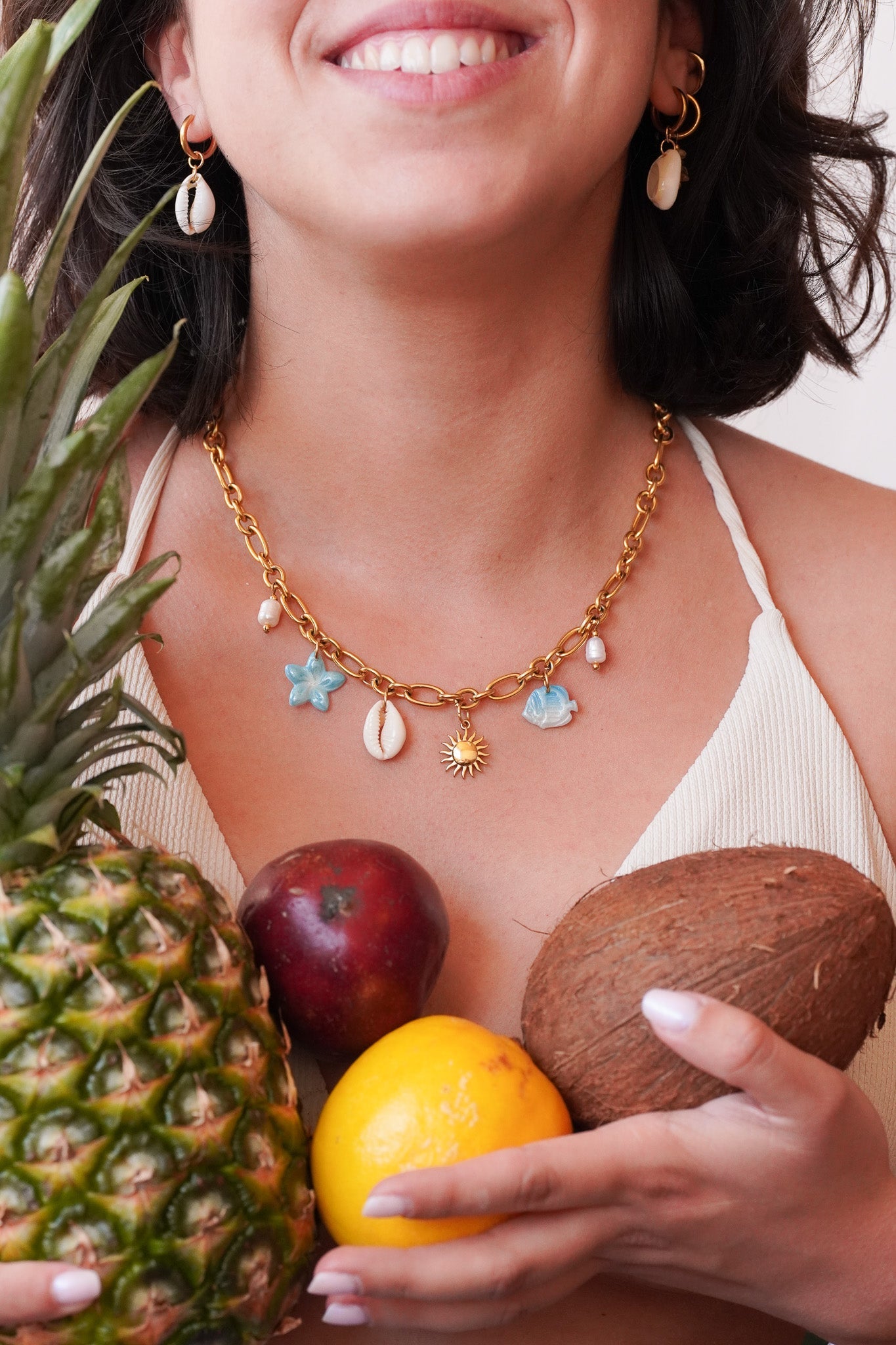 Collier doré Esther - charms personnalisables - Handly atelier