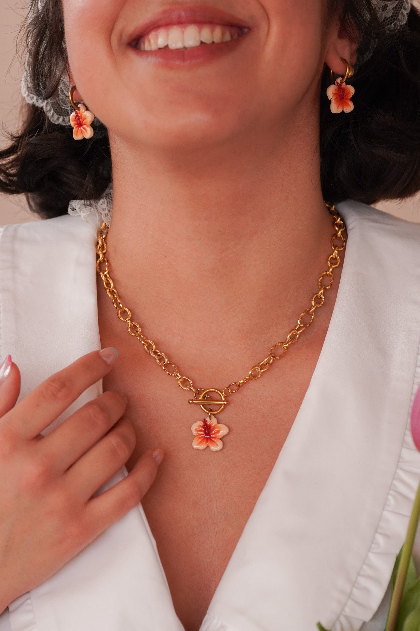 Collier Hibiscus - Handly atelier
